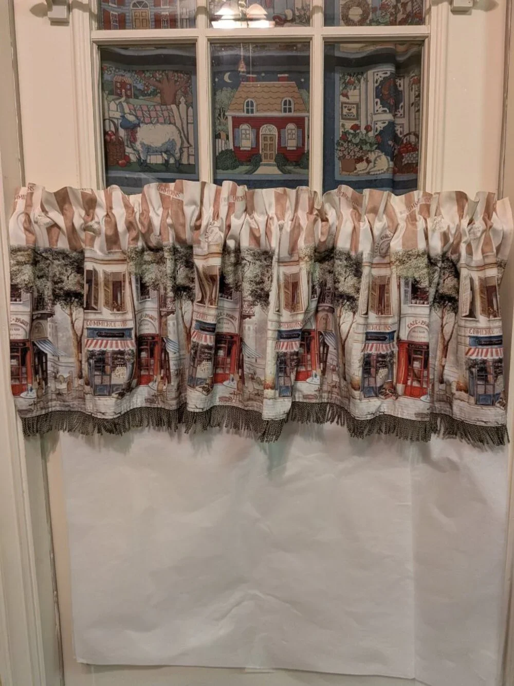 French Paris Cafe Bistro Window Valance Tier Curtains Pair Tweel Home 59
